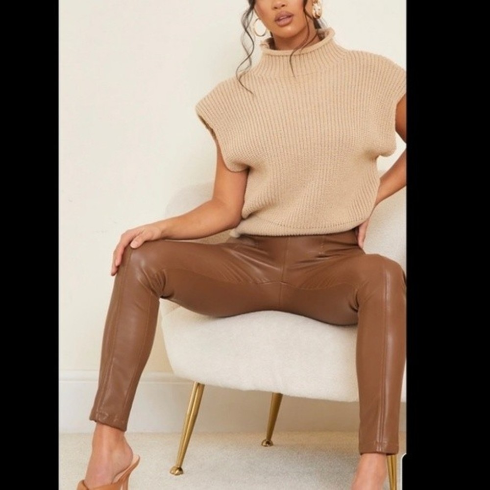 NWT Rag&Bone Nina Cognac Faux Leather Pants